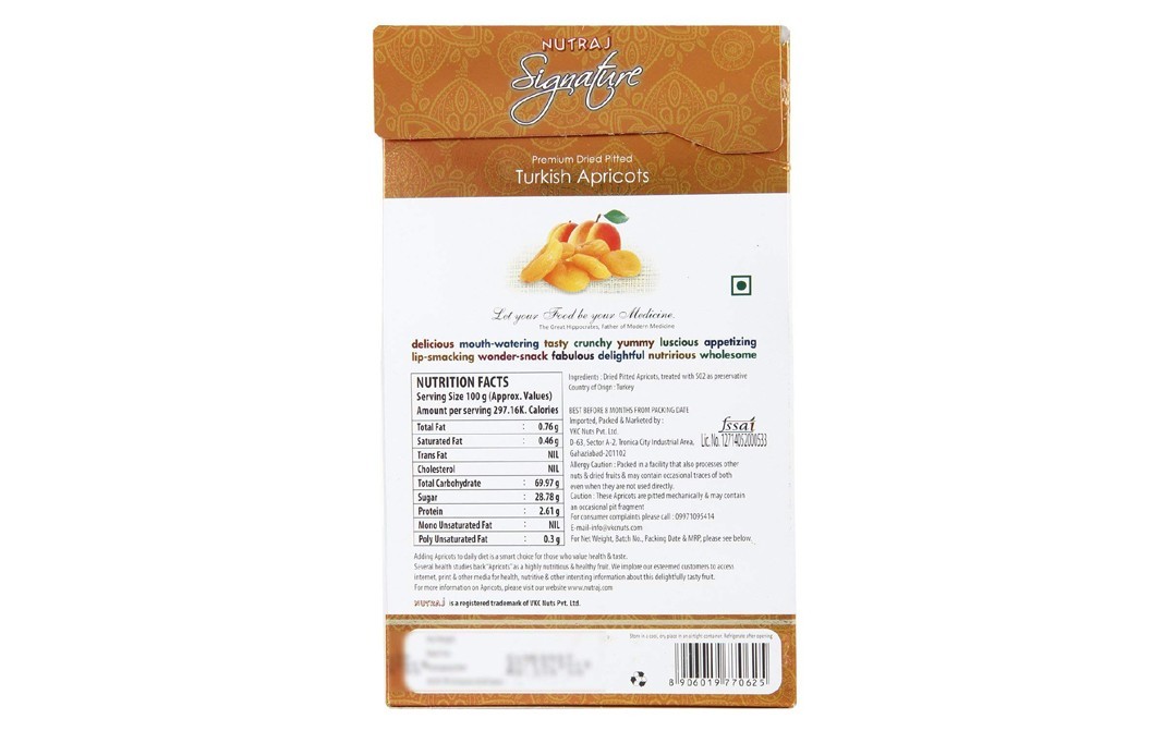 Nutraj Signature Premium Dried Pitted Turkish Apricots   Box  100 grams